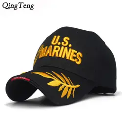 Мужская морская пехота США Кепки корпус вышитый мяч Кепки ВМС США тактические шляпы Snapback Регулируемая бейсбольная кепка Navy Seal Gorras
