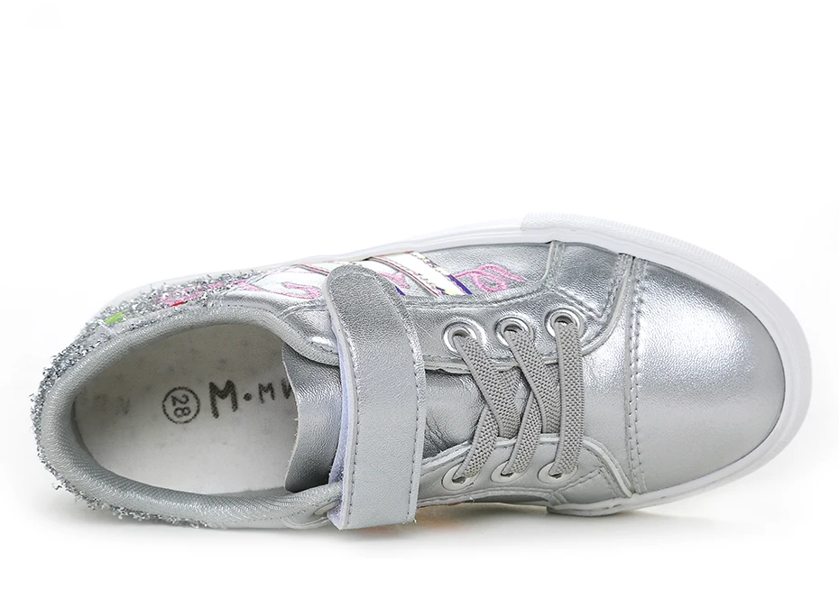 MMnun 3 = 2 обувь для девочек блестящая обувь спортивные ботинки для девушек на липучке детские кроссовки обувь принцессы Детская нескользящая обувь Размер 26-31 ML772