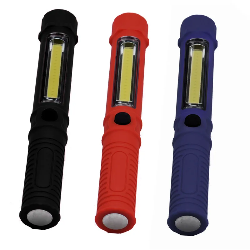 durable COB LED Pocket Pen Light Inspection Work Light Flash light with Clip new