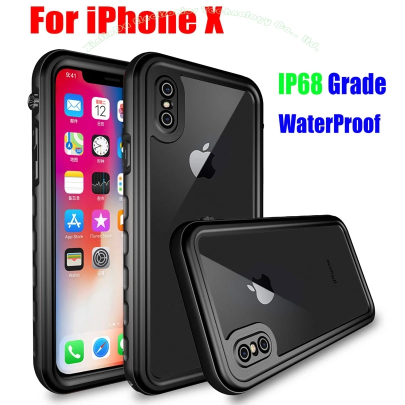 

Original shell box IP68 Shock Drop Waterproof Case For IPHONE X XS Max XR Diving Underwater PC + TPU Armor Cover IPX02