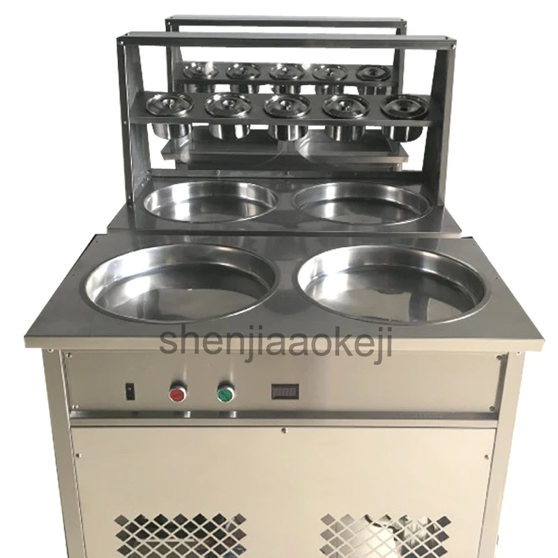 1pc Stainless Steel Double pan Fried Ice Cream Maker Fried yogurt machine fry ice cream roll machine 220v/110V