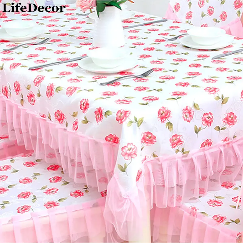 pink christmas tablecloth