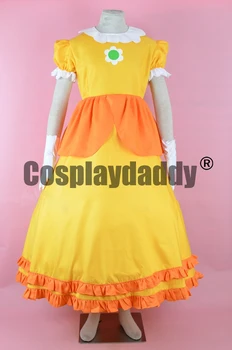

Super Mario Party 7 Princess Daisy Ball Gown Dress Game Cosplay Costume F006