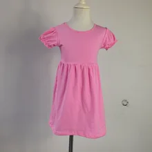 Kaiyu бутик Малышей Девушка Одежда из хлопка С Коротким Рукавом Платья Детская Одежда пустой равнине Дети Девочки Платье