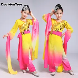 2019 Новый Древний китайский костюм, китайский, традиционный народная Танцы детей опера дети династии Мин Тан хан костюм ханьфу для девочек