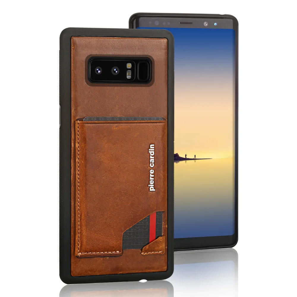 Для samsung Galaxy Note 8 чехол для телефона Pierre Cardin пояса из натуральной кожи чехол для тонкая кредитница Стенд Флип кожаный Sofe задняя крышка