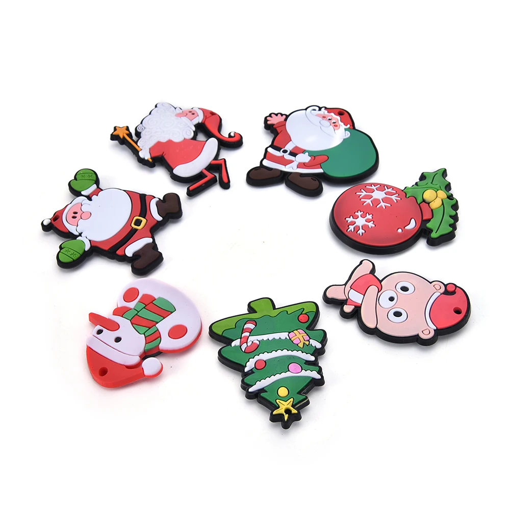 1PC Cute Christmas Refrigerator PVC Cartoon Snowman Reindeer