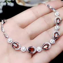 Гранатовый браслет-цепочка 0.6ct* 5 шт драгоценный камень настоящий натуральный красный гранат 925 стерлингового серебра ювелирные украшения# BL18120604