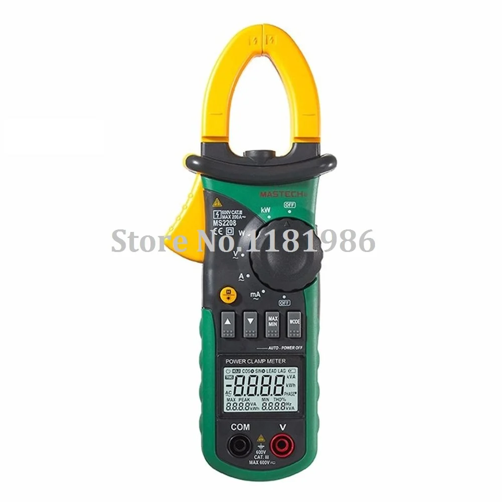 MASTECH MS2208 гармонический измеритель мощности ваттметр TRMS Kva Kvar Pf AC напряжение ток