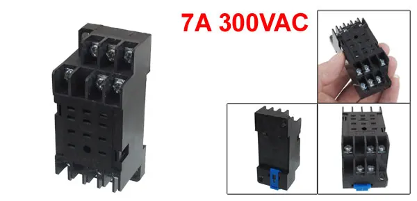DYF-11A 7A 300VAC 11 Pin DIN Rail Mount Power Relay Socket Base for HH53P