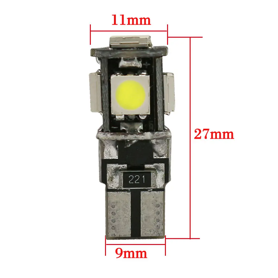 YCCPAUTO 10Pc T10 LED Canbus  194 501 W5W 5050 5SMD ڵ LED Ŀ Ʈ Ŭ  12V