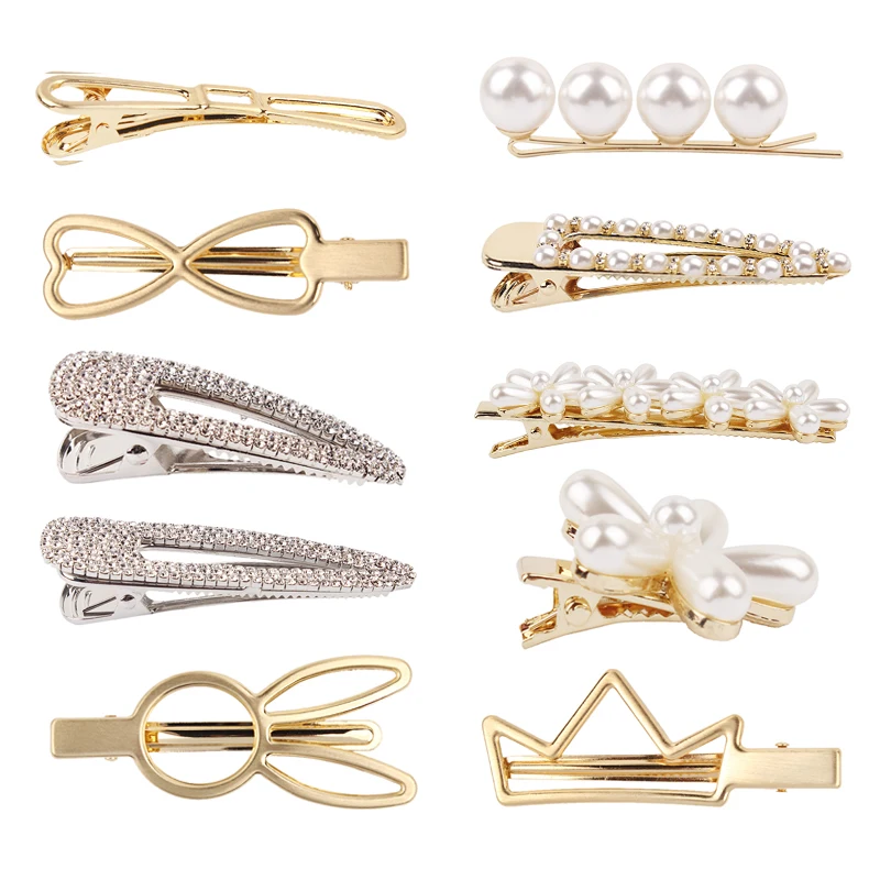 

Lalynnlys Elegant Fashion Rhinestone Simulated Pearl Hairpin Bowknot Heart Crown Shape Hair Jewelry For Girls And Ladies F01351