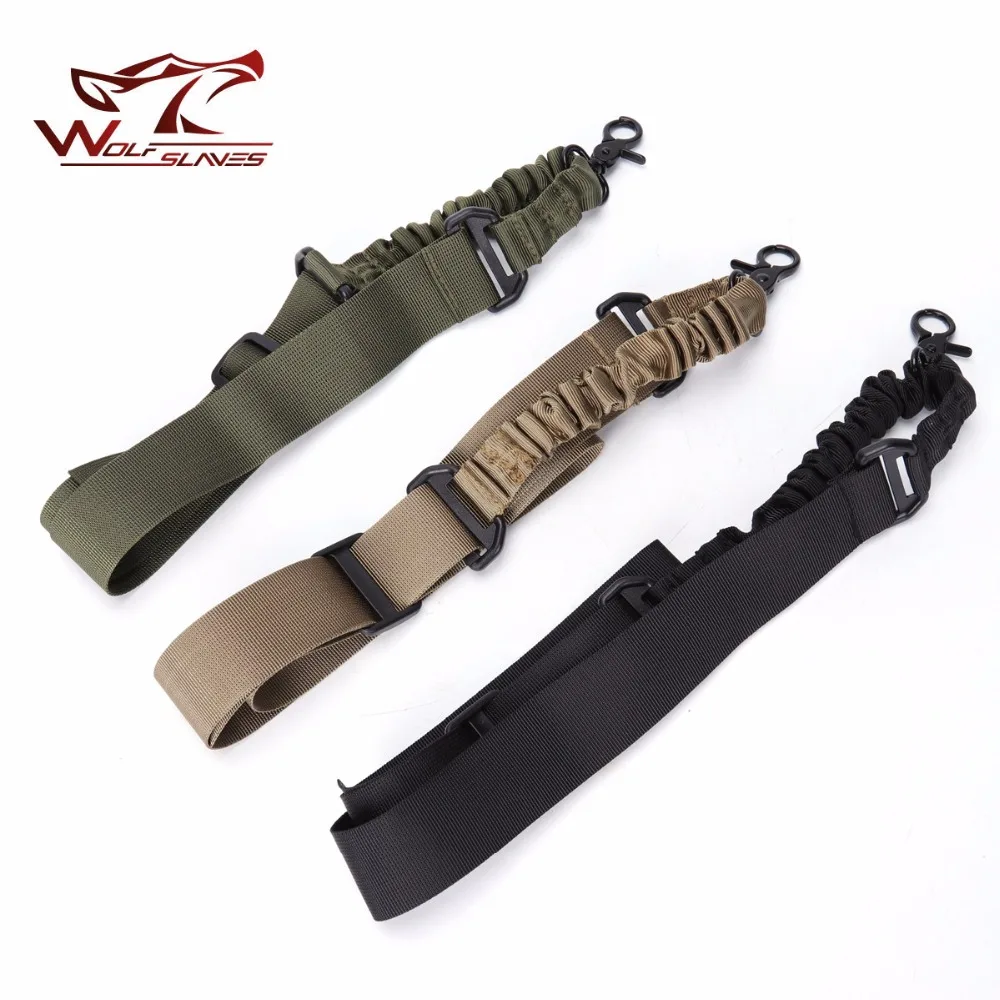 

3 Colors Airsoft Tactical Gun Rifle Sling One Single Point Bungee Rifle Strap with Metal Hook Safety Belt Rope Adjustable