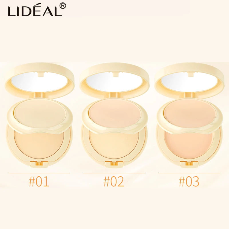 

LIDEAL Double Layer Soft Translucent Compact Pressed Powder Face Contour Palette Finishing Powder Setting Makeup Bare Mineralize