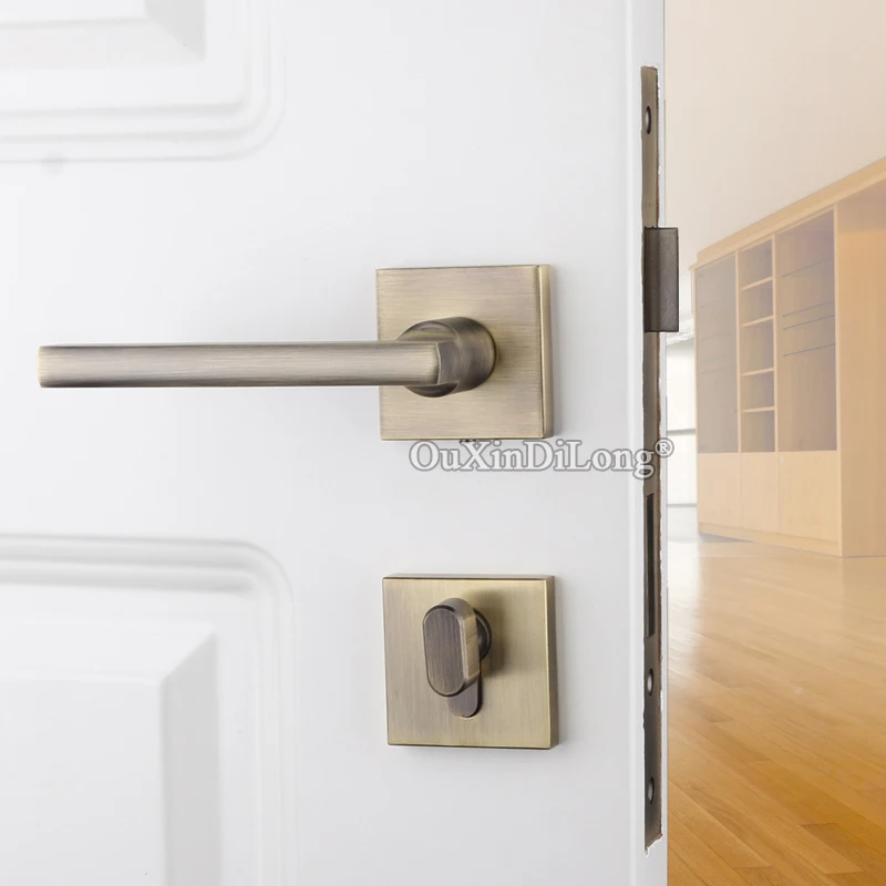 Elegant Luxury European Mute Mortise Door Lock Set Interior Living Room Bedroom Bathroom Silent Spl - 33031009989