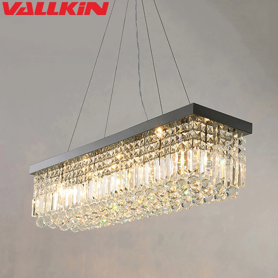 Rectangle LED Crystal Chandeliers Lighting Light Contemporary Hanging