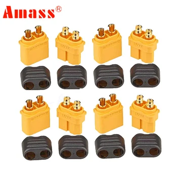 

10pcs Amass XT60h connector XT60-T plug with Sheath Housing Female / male XT60 plug for RC Lipo Battery rc cars fpve drones