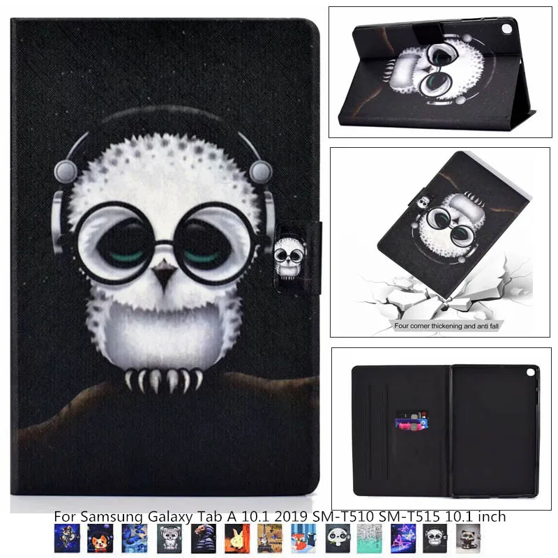 

Animal pattern Ultra Slim Smart Magnetic stand Case For Samsung Galaxy Tab A 10.1 2019 SM-T510 SM-T515 10.1 inch Tablet Cover