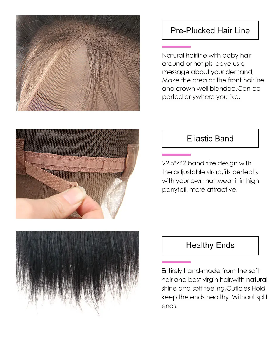 Hair Villa Remy Brazilian Straight Hair 360 Lace Frontal Closure With Bundles 2 3 Human Hair Bundles With Lace Frontal For Salon (7)