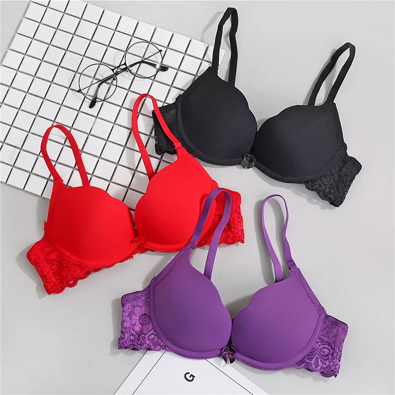 Интимная Push Up Bra бесшовное нижнее белье бюстгальтер для кормления женщин бюстгальтер для студенток небольшой груди Глубокий u бюстгальтер кружева стороны мягкий бюстгальтер