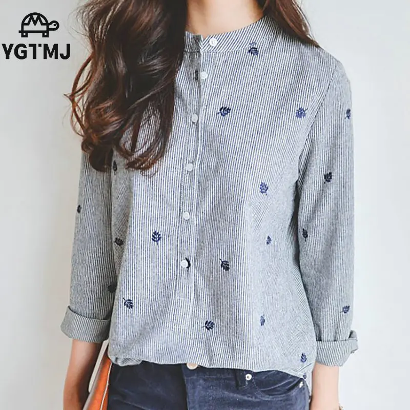 Autumn Winter Embroidery Long Sleeve font b Women b font font b Blouses b font And