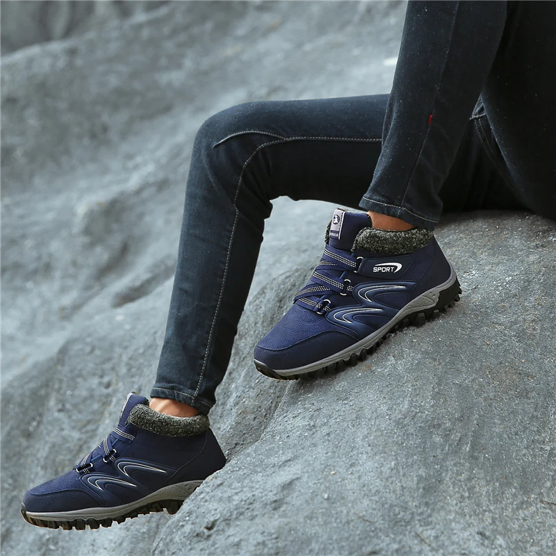 ZUNYU/Новые мужские ботинки теплые зимние ботинки на плюше повседневные мужские зимние ботинки рабочая обувь мужская обувь, модные ботильоны, размеры 39-46