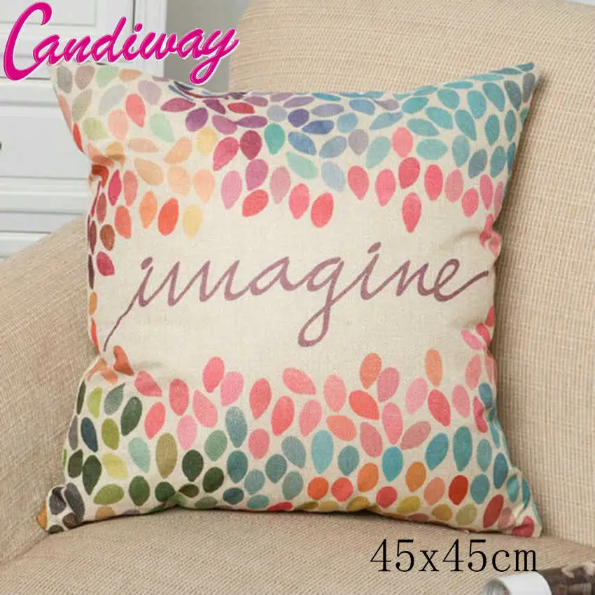 45x45cm Colorful leaves pillowcase cotton pillowcases decorative Home
