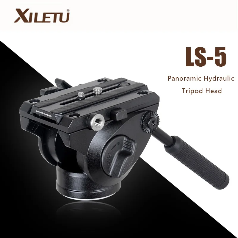 XILETU LS 5 Panoramic Photography Fluid Drag Hydraulic Tripod Head For Vedio Digital Camera Arca