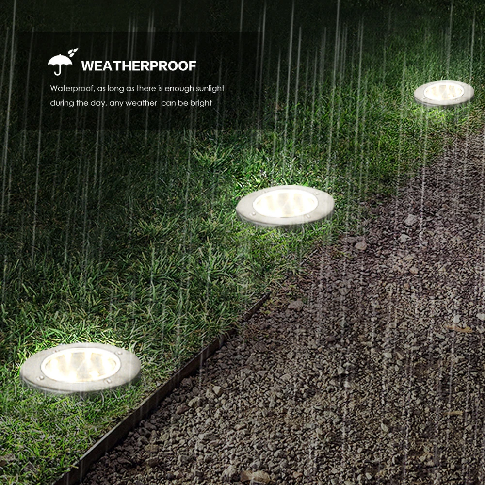 XINRISHENG 8LED Solaire IP65 lumi/ère souterraine ext/érieure Jardin /étanche Pathway Buried Chemin Lampe Spot encastrable Creus/ée /éclairage paysager
