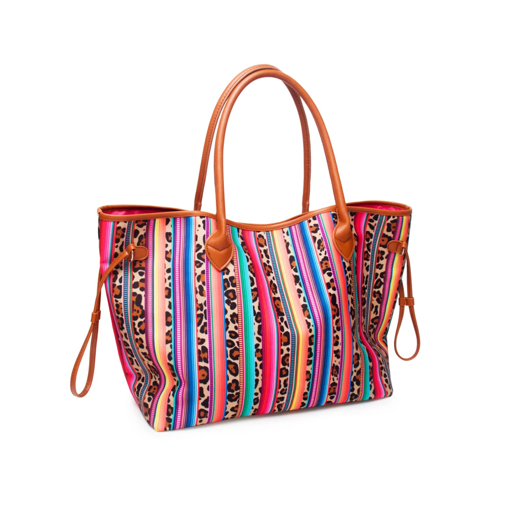 1068-stripe leopard tote (2)