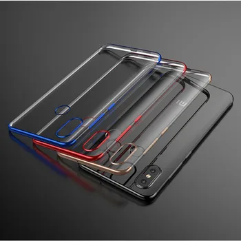 

200pcs/lot Electriplating TPU Clear Back Protector Phone Case For Oneplus 6 6T Soft Coque For One Plus 7 Pro