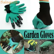 saingace lovely pet 1 pair new Gardening Gloves for garden Digging Planting with 4 ABS Plastic Claws mar28