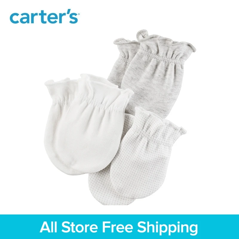 

Carter's 3-Pack baby children kids clothing Neutral All Seasons 0-3 Months Soft Cotton Mittens 126G741