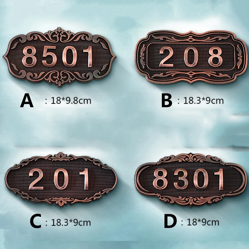 

Customized Door Plates For Home Gates Hotel Room Personalized 3/4 Digits House Number Huisnummer Stickers Door Number Sign
