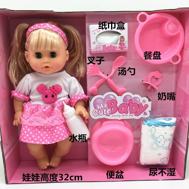 Детские игрушки reborn baby doll 32 см Полный винил reborn Интерактивная кукла-Пупс кукла мигание кормления Dringking вода pee девочка bebe новорожденная