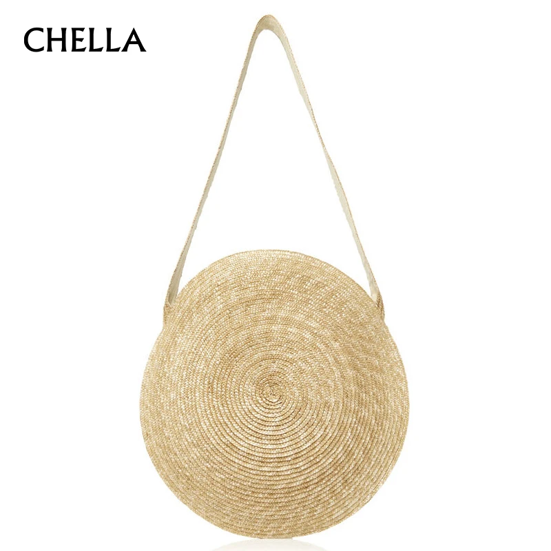 

Women Straw Bags Female Messenger Bag Vintage Travel Shoulder Bags Lady Summer Large Beach Bag Circle Kintted Totes Bolsa SS0389
