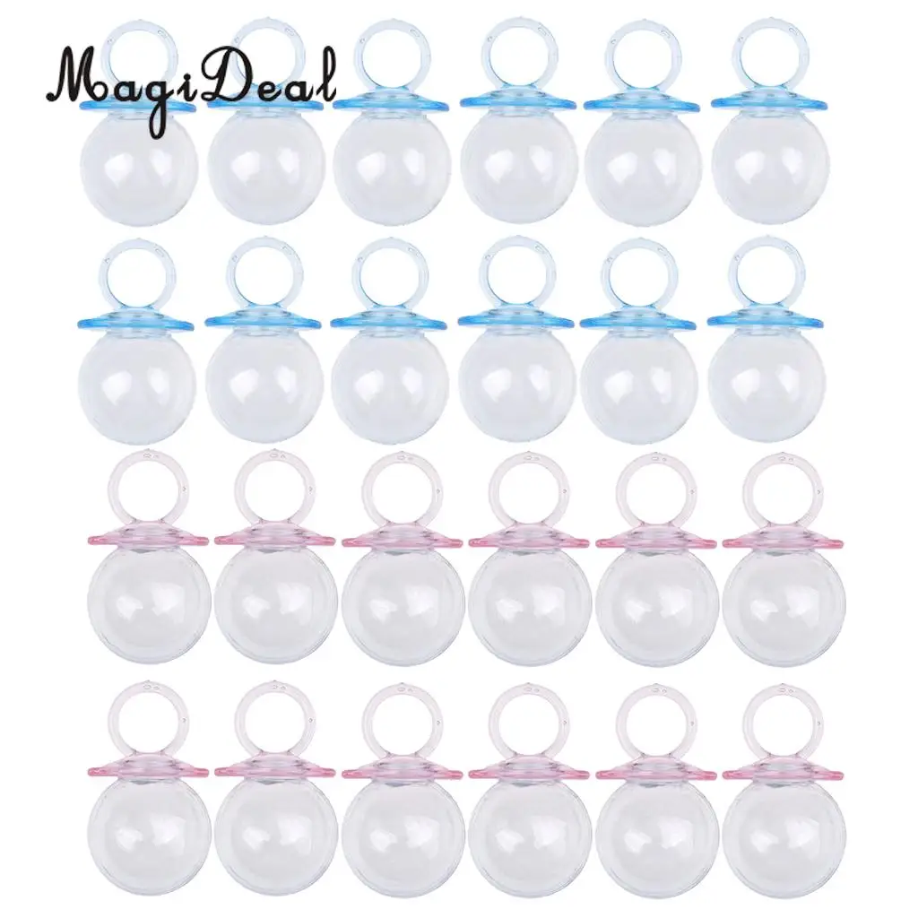 MagiDeal 12 Pcs/Lot Fillable Pacifier Shape Baby Shower Candy Sweet Box Bottle Birthday Party Favors Gifts Decor
