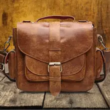Винтажная мужская сумка-мессенджер из натуральной кожи, деловая сумка, первый слой из воловьей кожи, повседневная трендовая мужская кожаная сумка