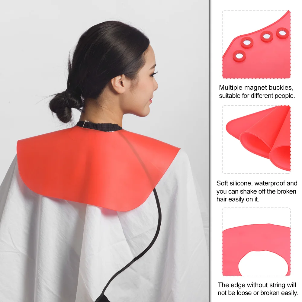 

Salon Haircut Neck Cape Wrap Collar Shield Waterproof Silicone Hairdressing Hair Coloring Cutting Shield with Magnet Buckle