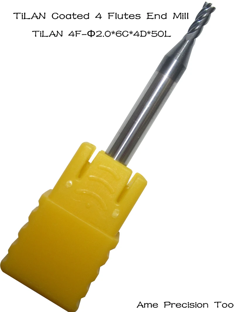 

4mm*2.0mm*6mm Freeshipping CNC carbide tool,woodworking router bit,Tungsten end milling cutter,TiALN Coated 4 Flutes end mill