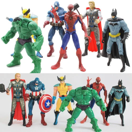 2016 6X vengadores Hulk + capitán + Wolverine + Spiderman figura colección figura de acción juguetes Robot|avengers hulk|toy robothulk collection - AliExpress