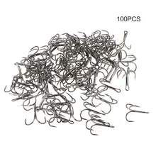 100 шт. рыболовный крючок из высокоуглеродистой стали тройной крючок Рыболовные снасти круглые изогнутые тройные Крючки для улицы