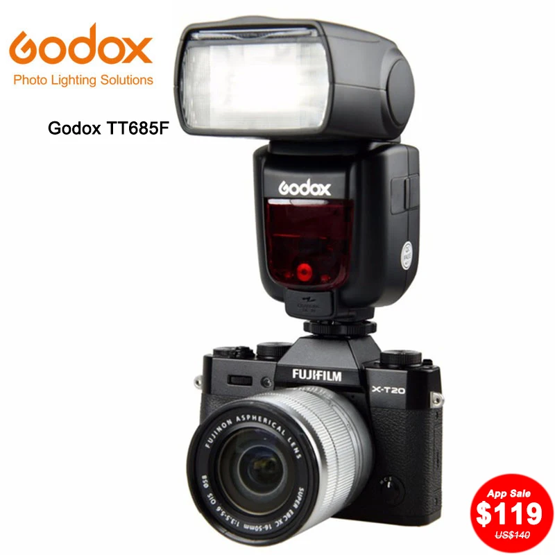 

Godox TT685F 2.4G HSS TTL GN60 Flash Speedlite High-Speed Sync External TTL For Fujifilm Fuji X-Pro2 X-T20 X-T1 X-T2 X-Pro1 X100