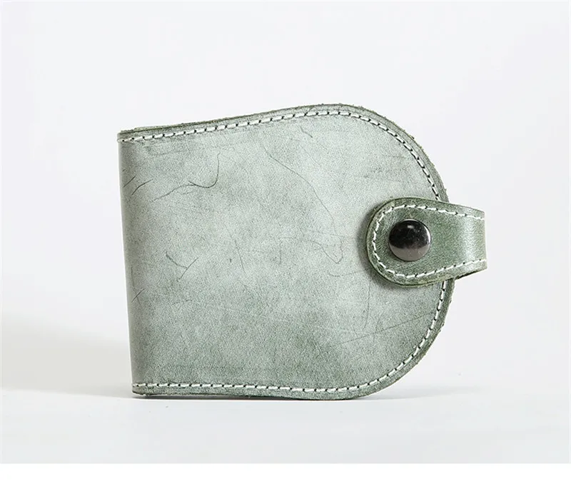 LEACOOL Женский кошелек из натуральной кожи, дизайн, женский кошелек, держатель для карт, кошелек, маленький кошелек, кошелек для монет - Цвет: Crazy Horse Green