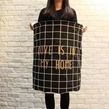 Большие размеры Zakka белье многофункциональное хранение в штабеле корзина для белья корзина ручная игрушка коробка плед полосы сумка для хранения