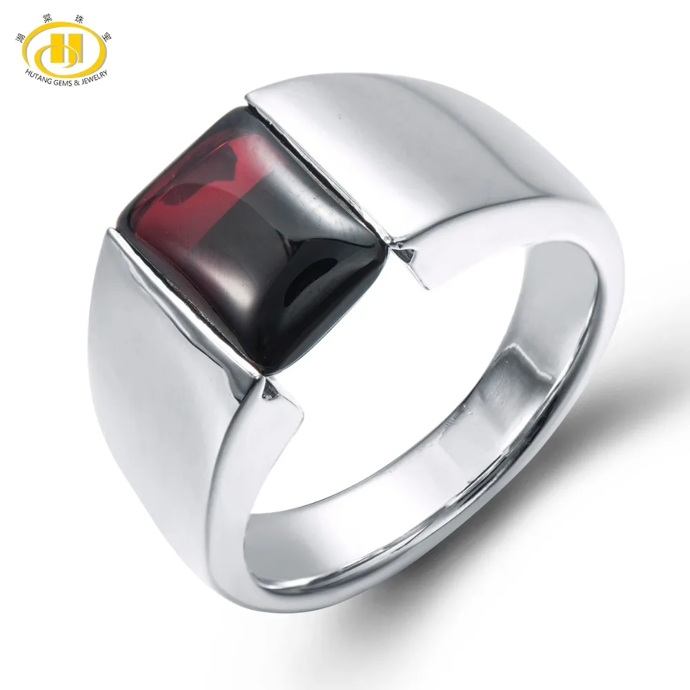 Hutang обручальное кольцо, натуральный драгоценный камень, Черный гранат, твердый 925 пробы, серебро, хорошее модное ювелирное изделие с камнем для женщин, подарок, новинка