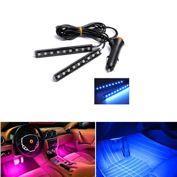 

Car LED Strip 9 SMD 5050 10W Car Interior Decorative Atmosphere Strip Auto Pathway Floor Light 12V Car Stying Ambient Lights