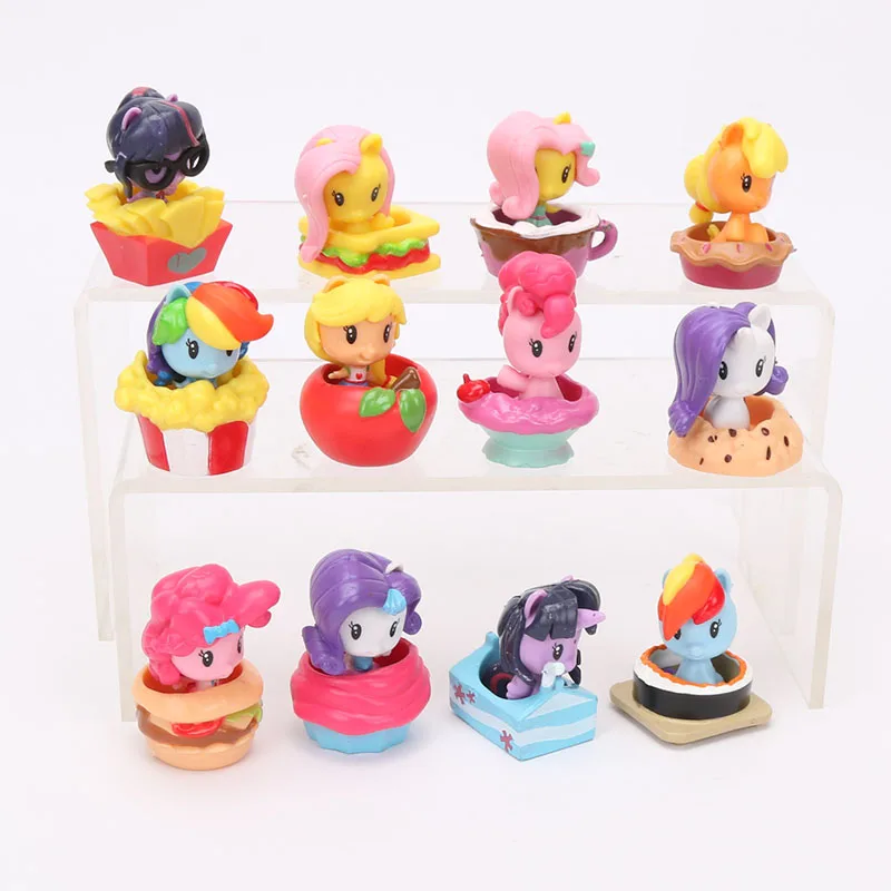 12 шт 4 5 см игрушки My Little Pony мини пони кукла дружба Волшебная Радуга тире Твайлайт