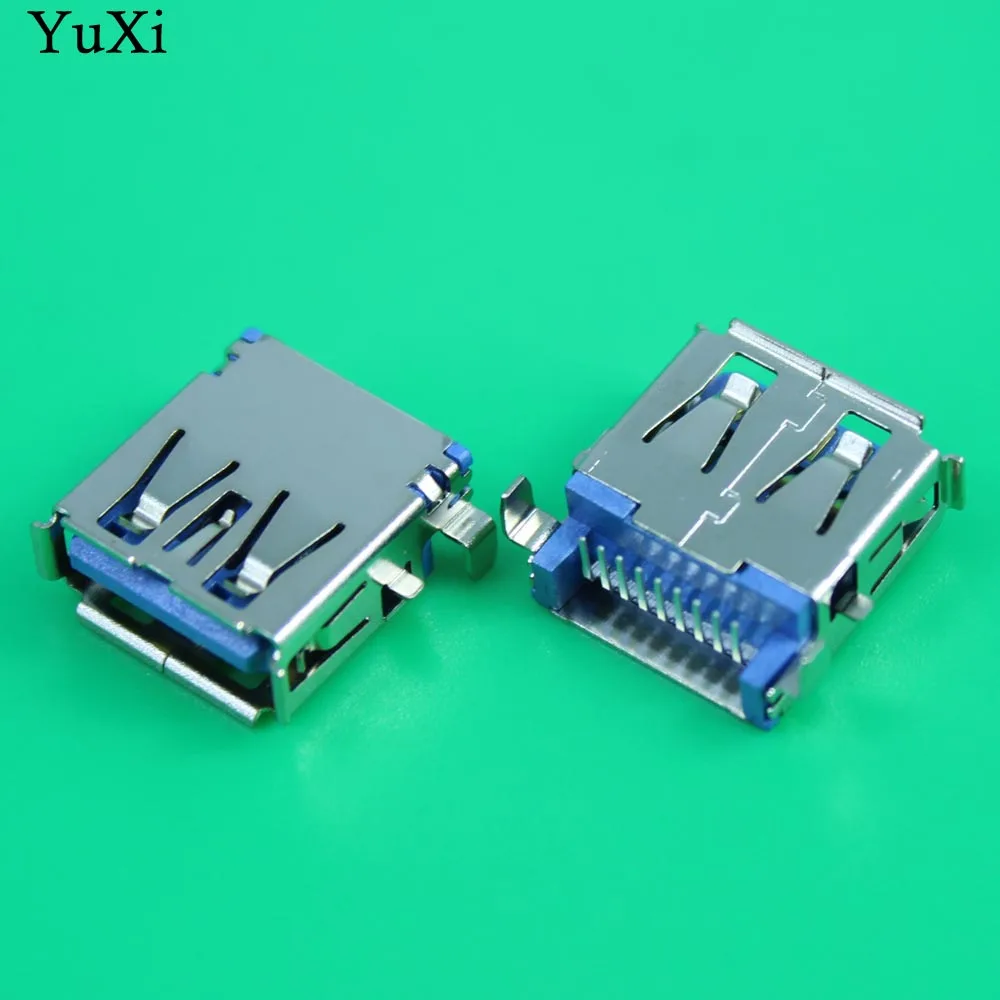 

YuXi 10pcs/lot female USB 3.0 connector 90degree DIP for U disk mobile disk Heavy plate