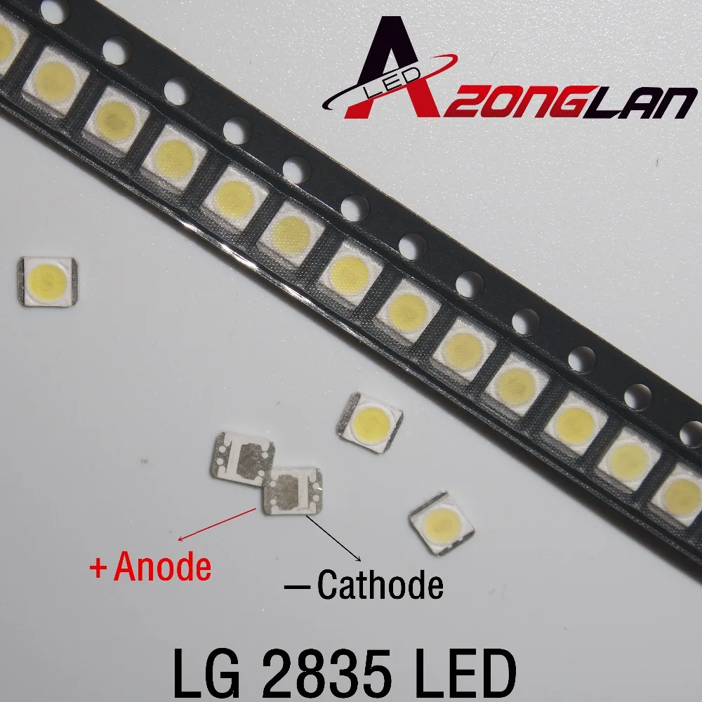 3528 100 шт./лот 2835 3V SMD светодиодный Бусины 1 ватт LG холодный белый 100LM для ТВ/ЖК-дисплей Подсветка